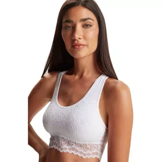 Corpiño Top Deportivo Lycra Encaje Odile Selu 4398