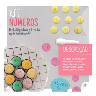 Kit Carimbos Marcador Para Brigadeiro Doces Biscoito Números
