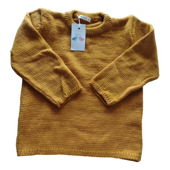 Sweater Jersey Básico Tejido En Lana Acrílico Para Niños