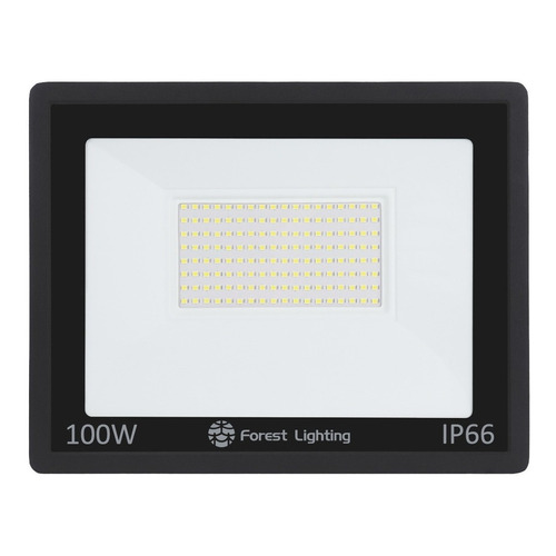 Reflector LED Forest Lighting WY20-07-100 100W con luz blanco frío y carcasa negro 176V/264V