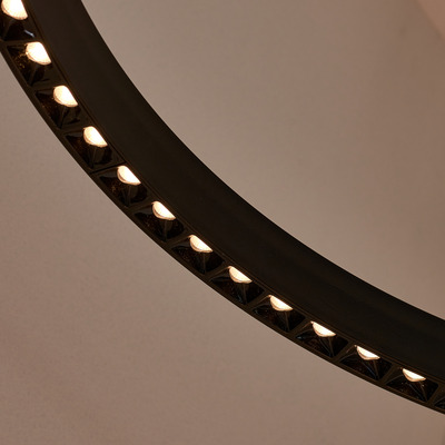 Colgante Led Optico Krone Negro 48w Dimer Deco Moderno Lk Negro