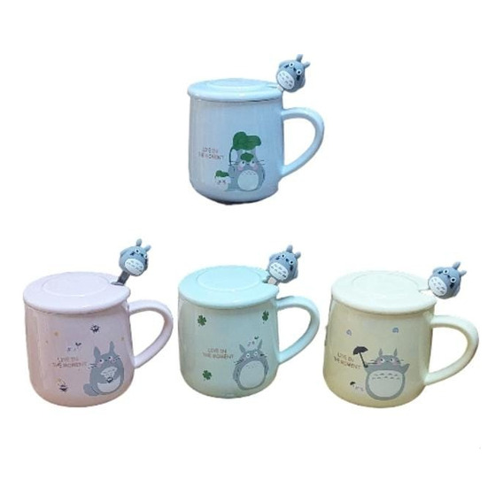 Taza Totoro Diferentes Colores Con Cucharita (por Unidad)