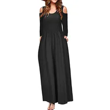 Vestido Largo Recto Elegante Con Hombros Descubiertos Para M Vestido Largo Recto Elegante Con Hombros Descubiertos Para M