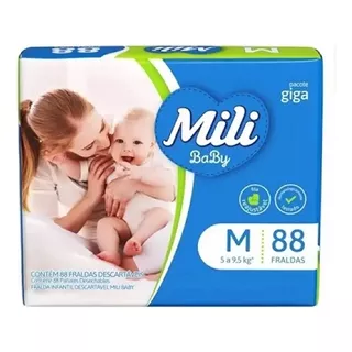 Fralda Descartável Mili Baby Ultra Seca Giga M 88un  Mili