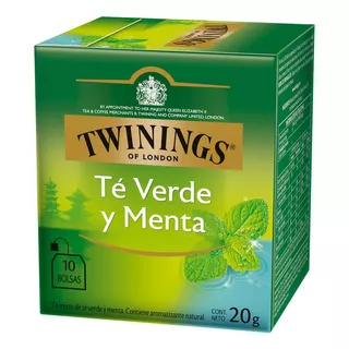 Te Twinings Té Verde Y Menta Caja X 10 Saquitos De 20 Gramos