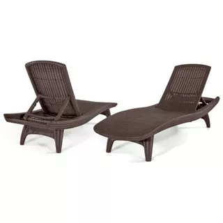 Reposera Keter Pacific Sun Lounger Rattan Premium Marron