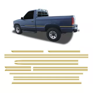 Faixa Silverado Conquest 1999/2000 Adesivo Dourado Completo