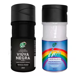 Kit Viuva Negra E Diluidor Arco Iris 150ml Kamaleão Color Tom Preta