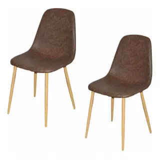 Silla Nordica Eames Amla Cuero Sintetico Pack 2 Unid Outlet