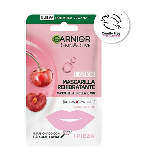 Mascarilla En Tela Para Labios Garnier Skin Active Hidratante Cereza 5g