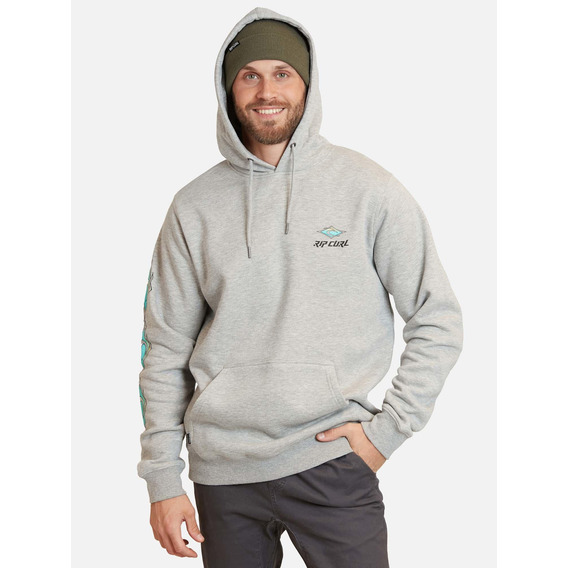 Poleron Retro Rc Wave Hoodie Gris Hombre Rip Curl