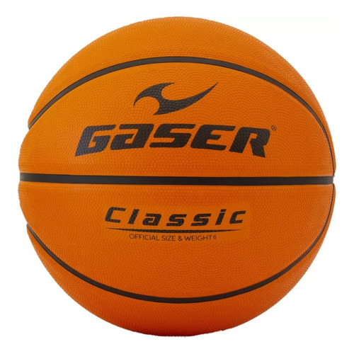 Balón Gaser De Básquetbol Modelo Classic Hule En No. 6 Color Naranja