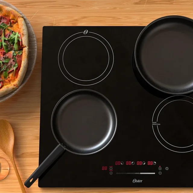 Cooktop Indução 4 Bocas Touchscreen Vidro Preto Oster