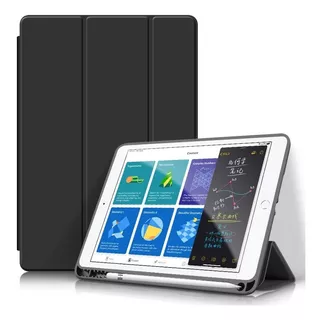 Funda iPad Air 10.9'' Porta Lapiz Con Tapa Flip Cover Negro