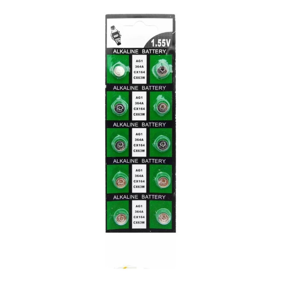 Pack 10 Pilas Ag1 Sr-621 Buttonhcell Alkalina Reloj
