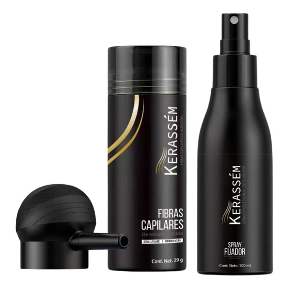 Kit Fibras Capilares Kerassém (fibras 29g + Bomba + Spray)