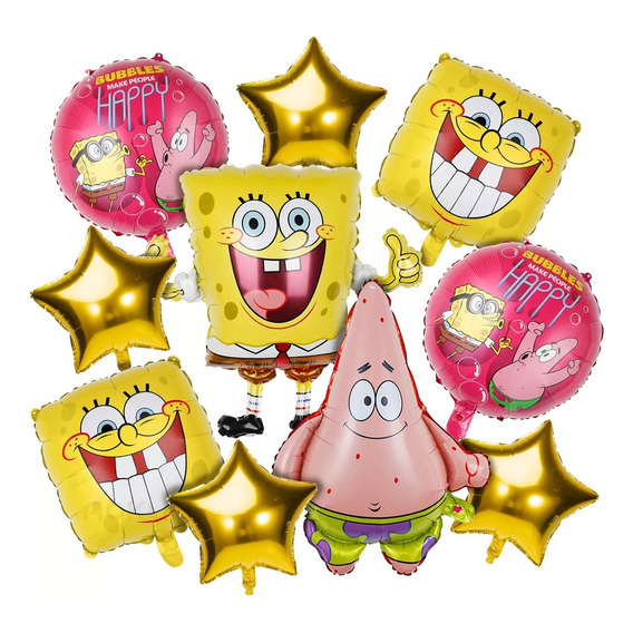 Kit 10 Globos Para Bob Esponja Patricio Decoraciones Fiesta