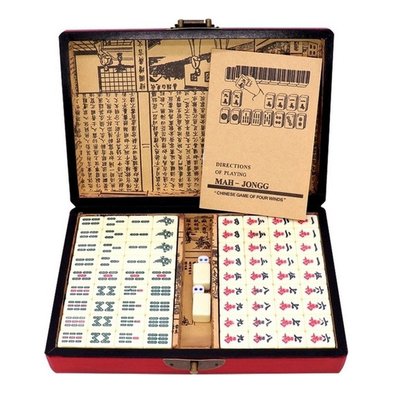 Juego Mahjong Chino Numerado 144 Fichas Mah-jong Set Po