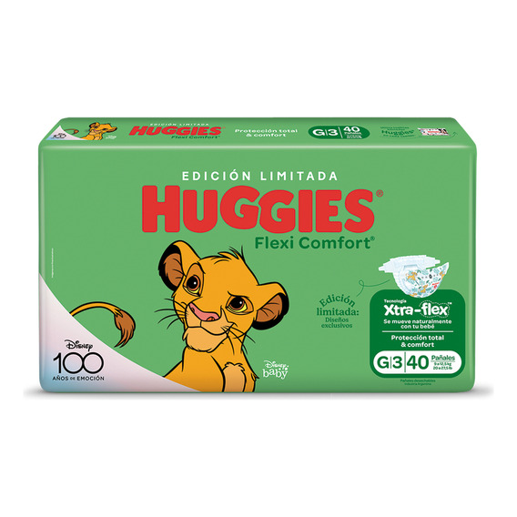 Pañales Huggies Flexi Comfort tamaño Grande (G) 40 Unidades