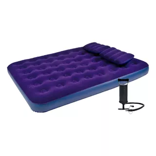 Colchon Inflable 2 Plazas Queen + Inflador + 2 Almohadas