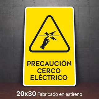 Señalamiento Cerco Electrico Precaucion Letrero 20x30