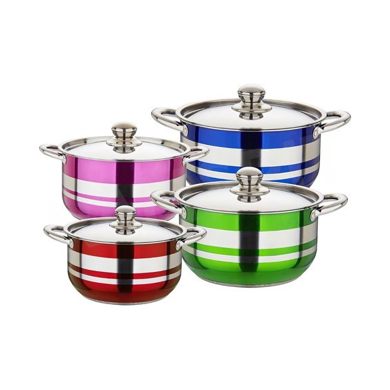 4pcs Bateria De Cocina 304 Acero Inoxidable Ollas Sin Humo