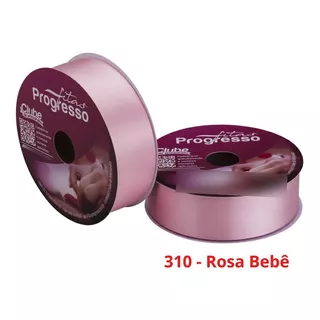 Fita De Cetim Nº 9 50 Metros X 38mm Progresso Cor 310 - Rosa Bebê