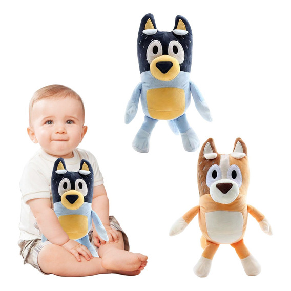 2 Piezas Bluey Familia Bluey Bingo Papá Mamá Muñeco Peluche