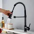 Canilla Grifo Monocomando Flexible Extensible Cocina Mesada Negro Mate