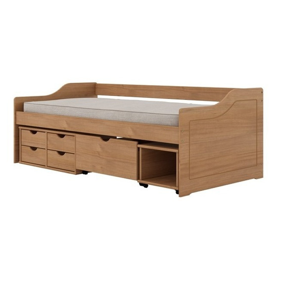 Cama En Madera Maciza Con Cajones - Linea Floro - Rustico 