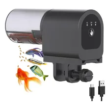 Alimentador Automático Peixes Aquário Recarregável Usb Temporizador Para Férias Flocos Pellets Betta Tartaruga