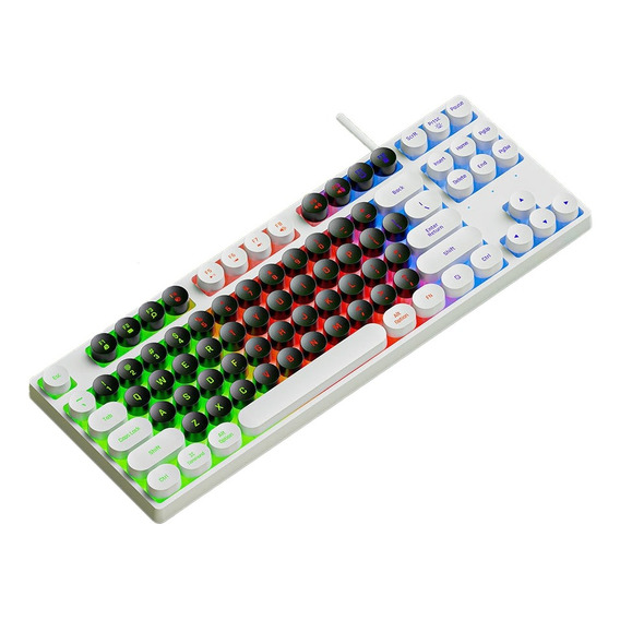 Teclado Rgb De 87 Teclas Para Jugadores,estilo Punk,gamer