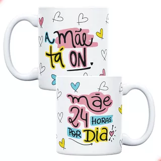 Kit 10 Canecas Dia Das Mae Café Chá Porcelana 310ml Atacado