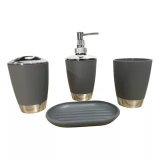 Kit Banheiro Lavabo Porta Sabonete Liquido Escova Plastico