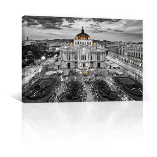 Cuadro Decorativo Ciudad Mexico Canvas Bellas Artes Vintage