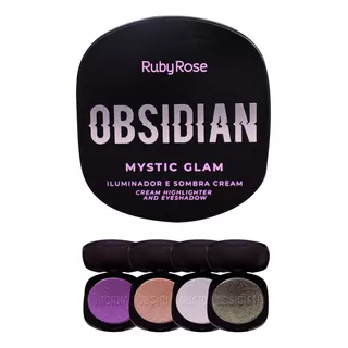 Iluminador E Sombra Cream Obsidian Ruby Rose Mystic Glam Tom Da Maquiagem Amethyst