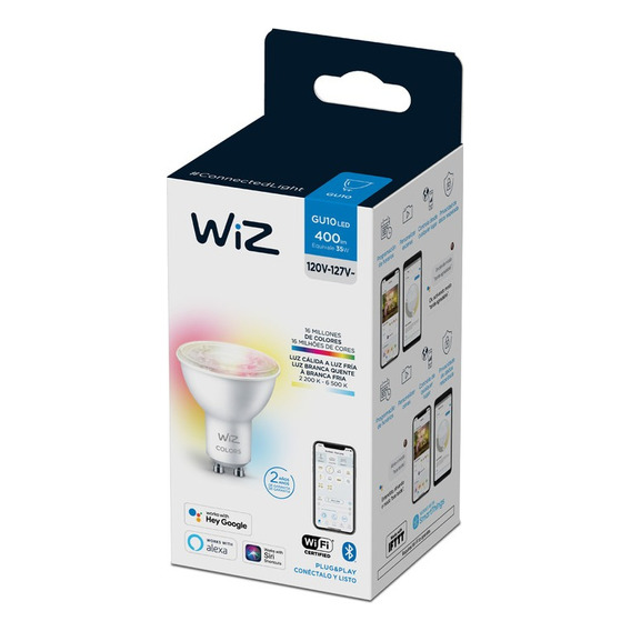 Foco Inteligente WiZ GU10 4.9 W luz multicolor