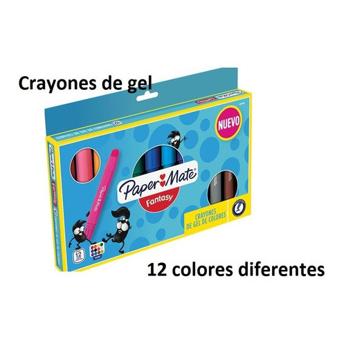 Crayon De Gel Fantasy Paper Mate 12 Colores Diferentes Jumbo