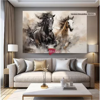 Cuadro Caballos Artístico Canvas Grueso Ccb7 140x90cm