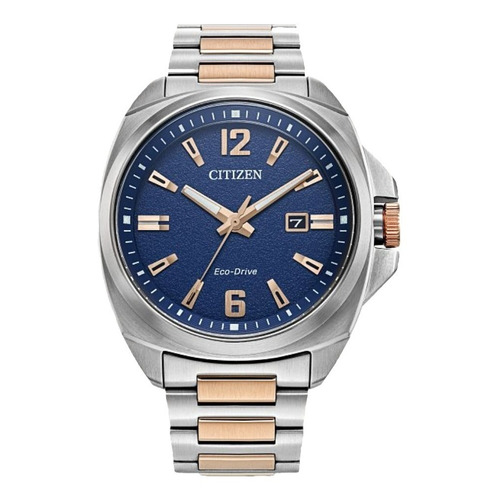 Citizen Edicott Zafiro Blue Dial Aw1726-55l Color de la correa Plata y Oro Color del bisel Plata Color del fondo Azul