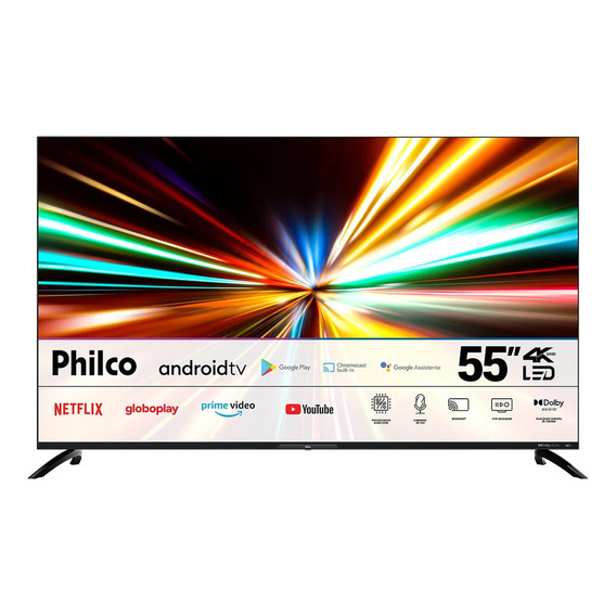 Smart Tv 55'' Ptv55g7eagcpbl 4k Led Dolby Audio Philco Bivolt