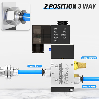 Válvula Solenoide Npt De 1/4 3v210-08 Dc12v Eléctrica 2 Posi