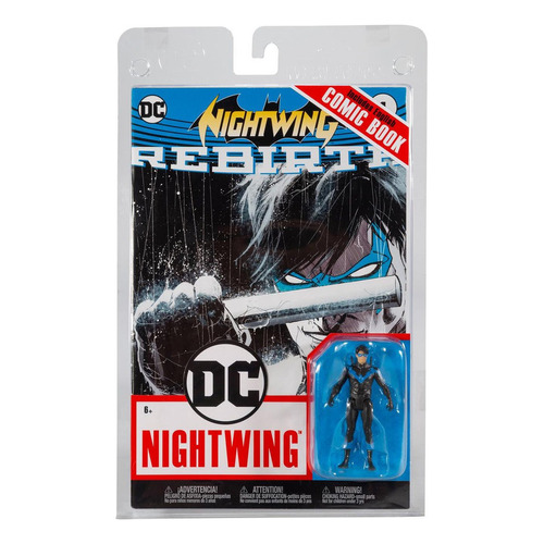 Figura De Acción Mcfarlane Nightwing Dc Rebirth 3'' + Cómic