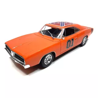 Charger Dukes Hazzard General Lee 69 Sobre Base- Maisto 1/18