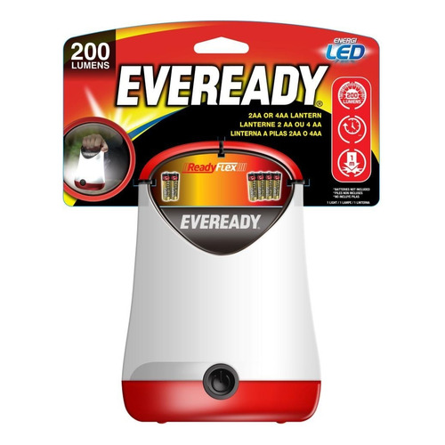 Linterna Farol De Area Eveready 200 Lms - 2 O 4 Aa - Fdn Color de la linterna Rojo y negro Color de la luz Blanco