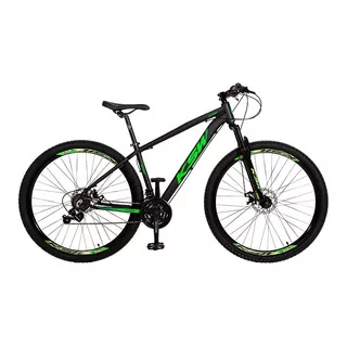 Bicicleta Ksw Xlt 100 21v Shimano Cor Preto Com Verde Tamanho Do Quadro 15