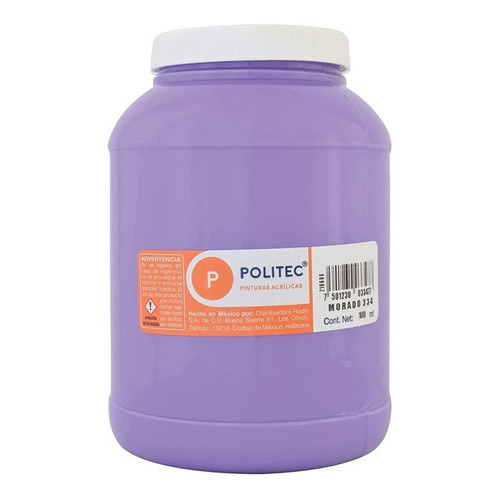 Pintura Acrilica Politec 1 Lt Acrilico Colores A Escoger Color Morado 334