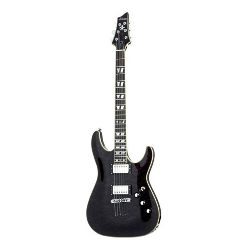 Guitarra eléctrica Schecter C-1 Custom de arce/caoba see-thru black con diapasón de ébano