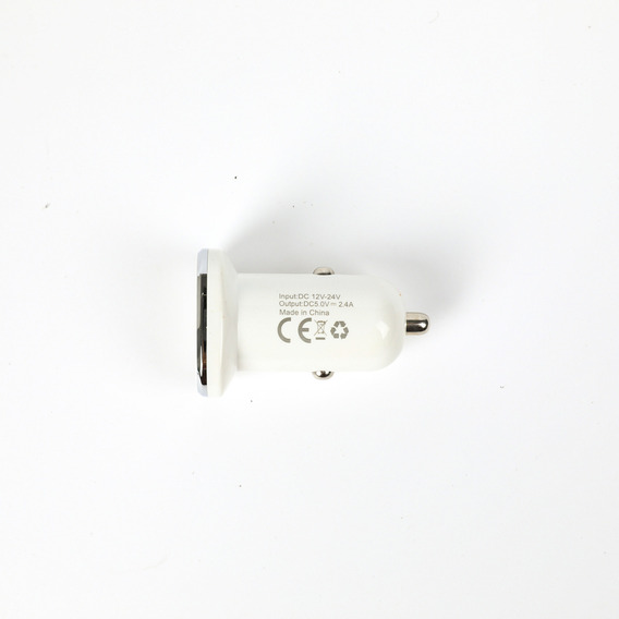 Cargador Celular Rapido 2.4a Para Auto 12v Con Cable 2 Usb Color Blanco