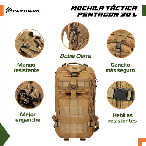 PENTAGON Mochila Militar Outdoor Pentagon 45l Impermeable